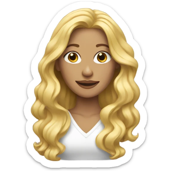Blonde woman with long wavy hair sticker