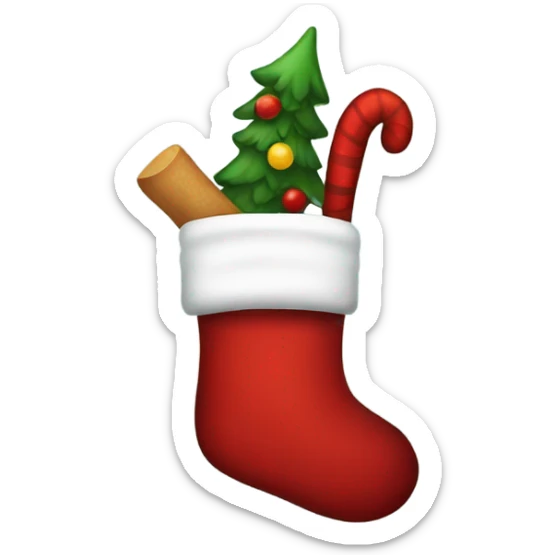 Santa sock sticker
