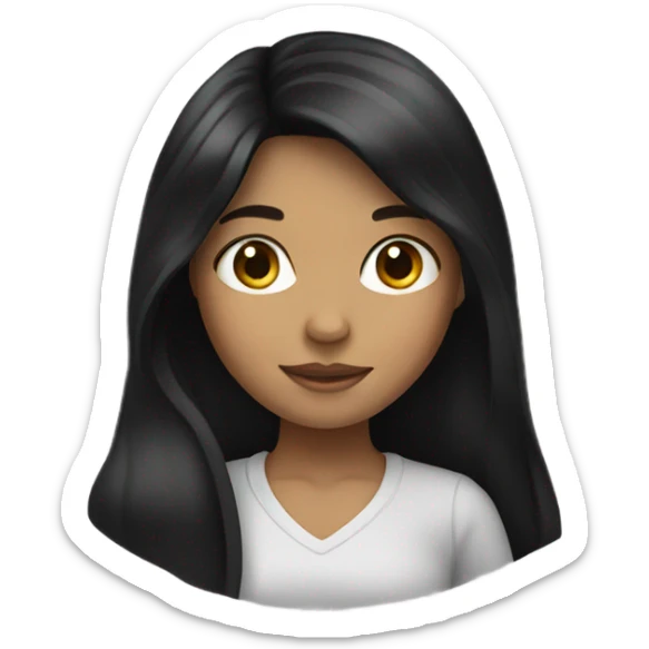 Girl with black hair sticker