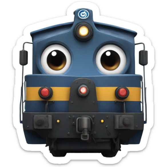A electric locomotive (With little Kirby eyes on the front of the trains face) sticker