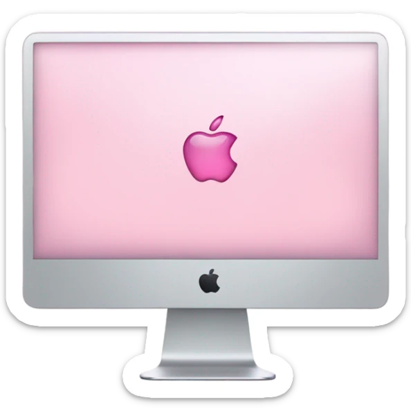 light pink apple imac  sticker