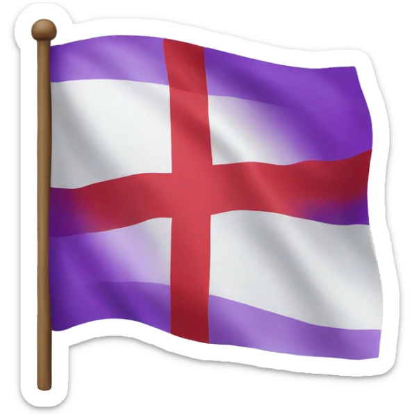 create the ice land flag emoji but the red cross is purple sticker