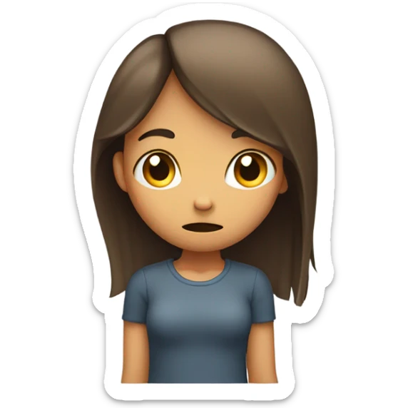 Head down girl with fist over the nose emoji  sticker