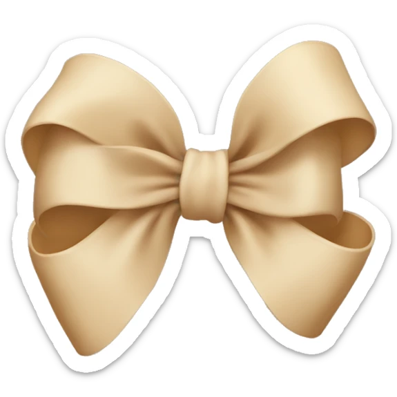 Beige bow sticker