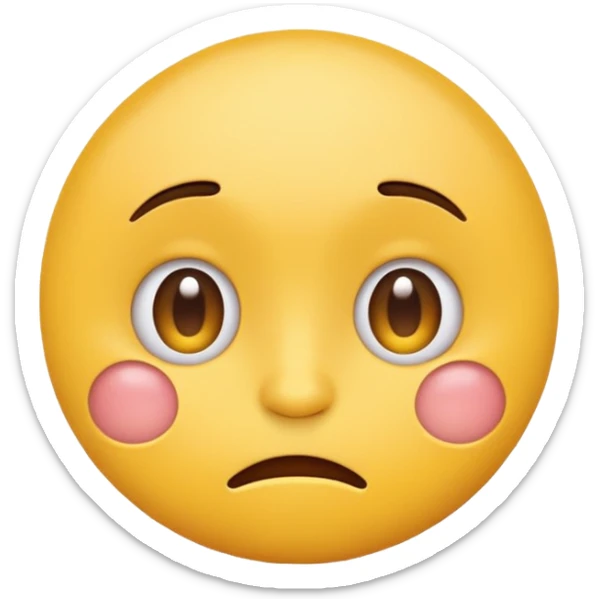yellow round emoji face with exaggerated facial expressions, looking innocent, naive, and easily fooled, clearly conveying the meaning of 'enayi' sticker