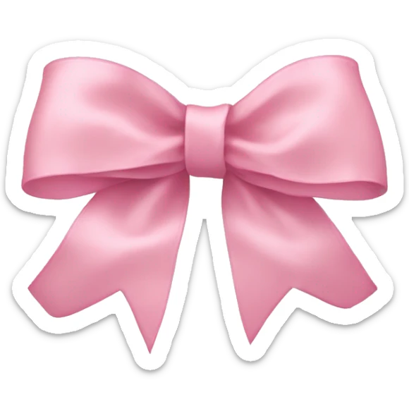light pink ribbon bow sticker