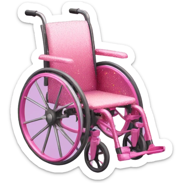 Pink ombre wheelchair with glitter  sticker