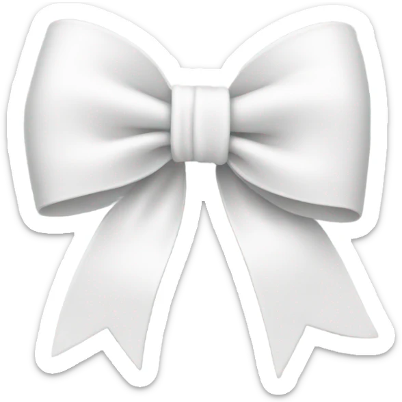 White bow on white bow sticker