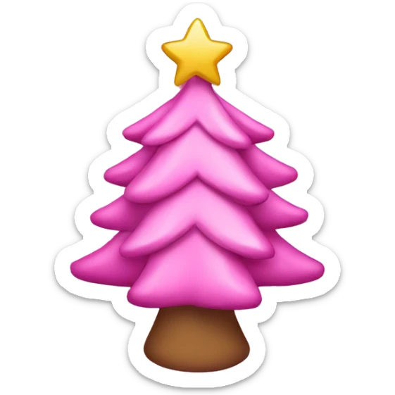 Pink Christmas tree sticker