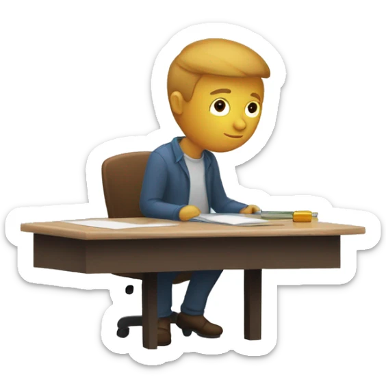 person sitting at a desk with the following thought bubble: “I’ve a question but I never know where to go for the answer” sticker