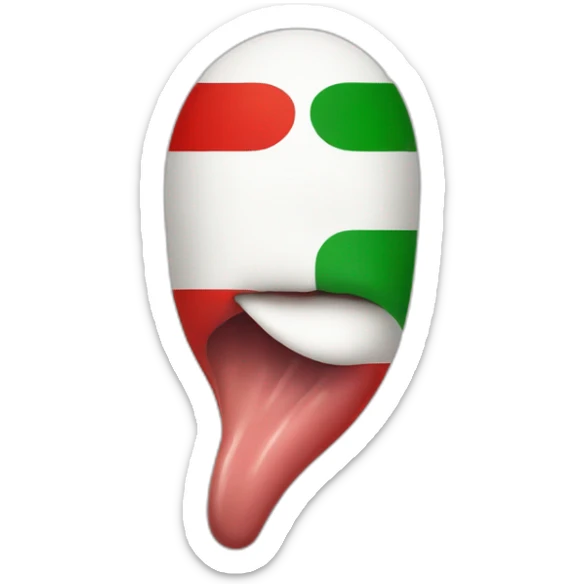 tongue out of mouth in italian flag colours sticker