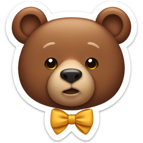Bear with bow on his ears  sticker