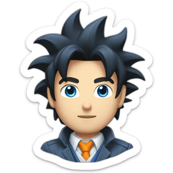 blue-eyes-man-with-hair-like-goku-dressed-in-a-coat-with-tie-black-hair sticker