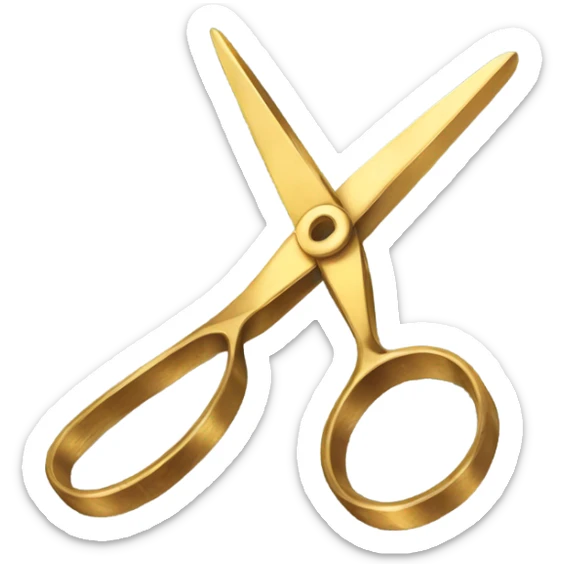 Gold scissors sticker