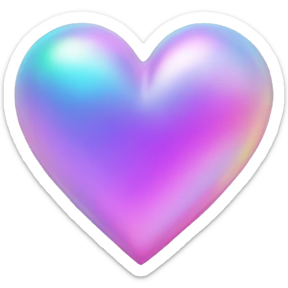 Iridescent heart sticker