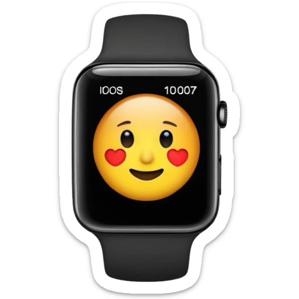 a black apple watch in the style of an ios emoji  sticker