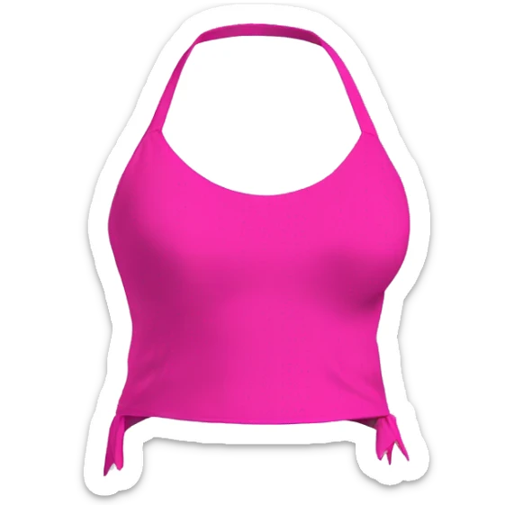 Realistic side view of a hot pink cut out fashion Halter top. sticker