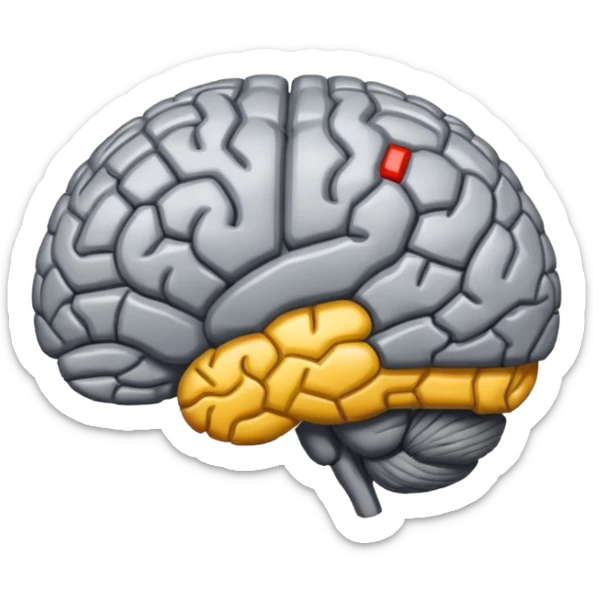 Brain, pixel art style  sticker