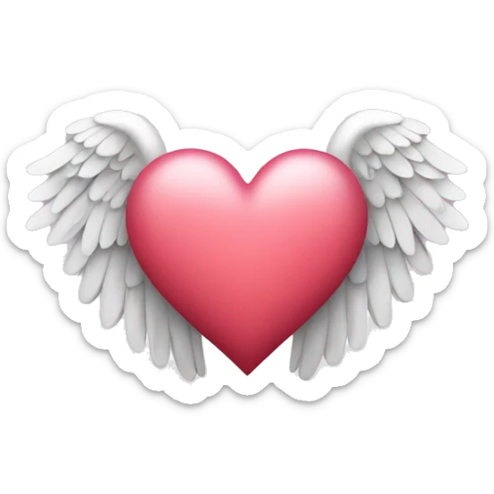 heart with angel wings sticker