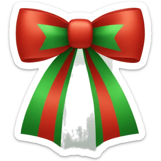 Red and green bow sticker