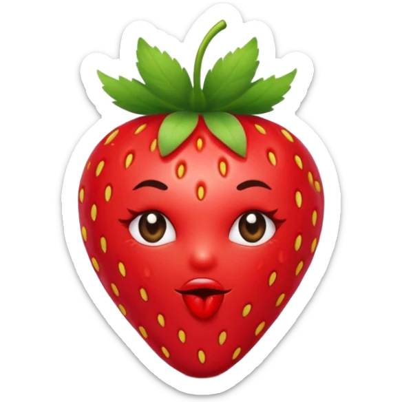 strawberry 🍓 and red kiss 💋 fashioned stylish little emoji for “slay” reaction sticker