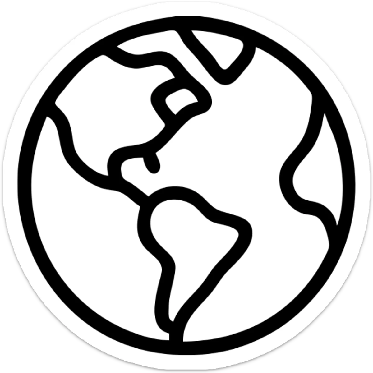 red flag background with a white outline of the planet Earth, clean and modern sticker