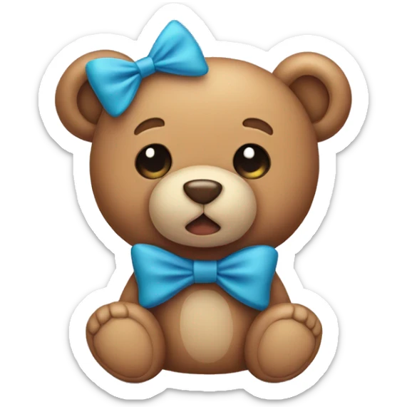 Teddy bear with bow sticker