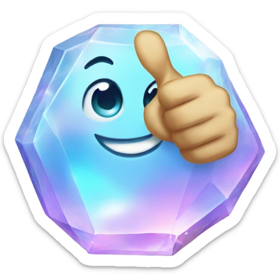 opal crystal thumbs up sticker