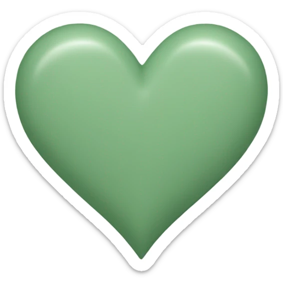 Sage green heart sticker