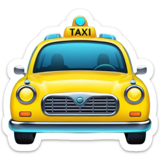 a neon taxi driving in a neon citya neon taxi driving in a neon city sticker