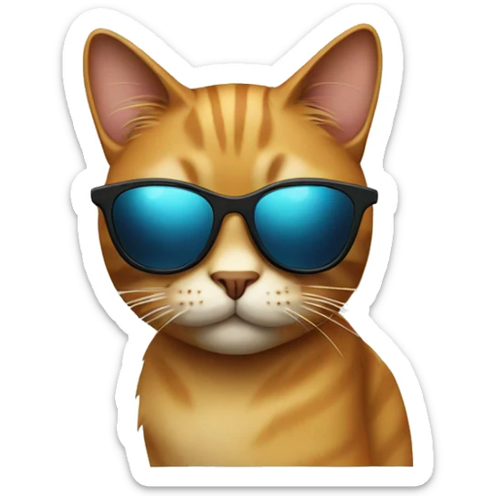 Cat with sunglasses sticker