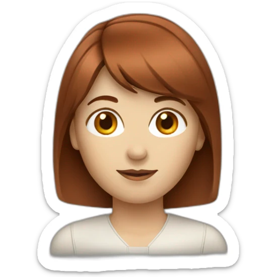 Red brown hair women with bang who worked in marketing industry sticker