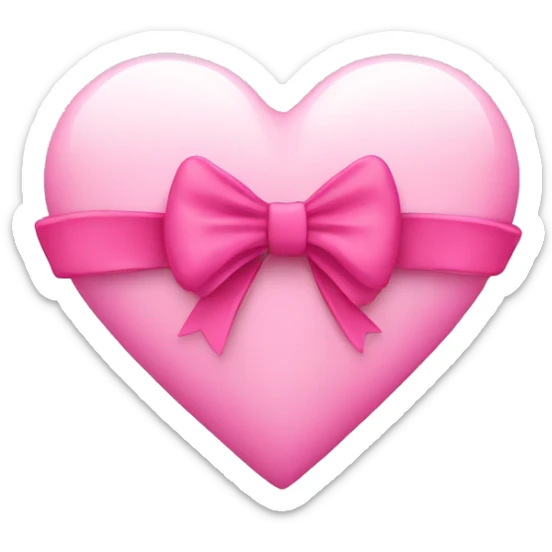 Pink heart with bow sticker