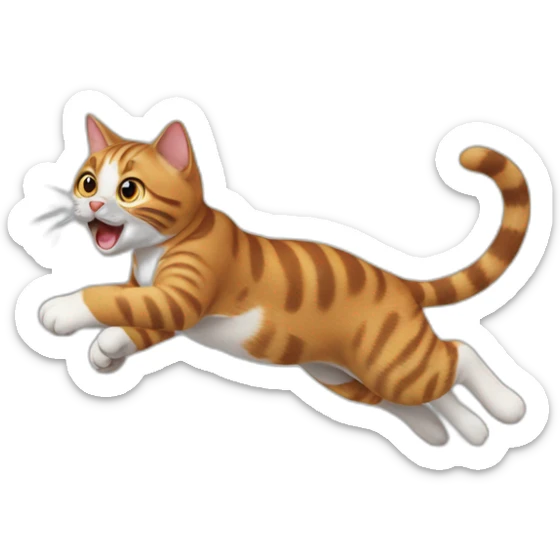 Jumping cat sticker
