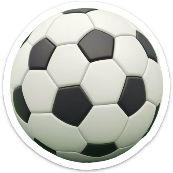 Cinematic Realistic image of a soccer ball resting on a lush, manicured field, rendered with detailed panel textures and crisp stitching, bathed in soft, natural lighting that highlights its timeless athletic appeal sticker