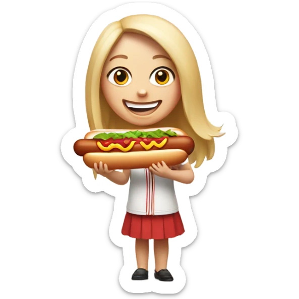 Pale Girl who loves chicago hot dogs sticker