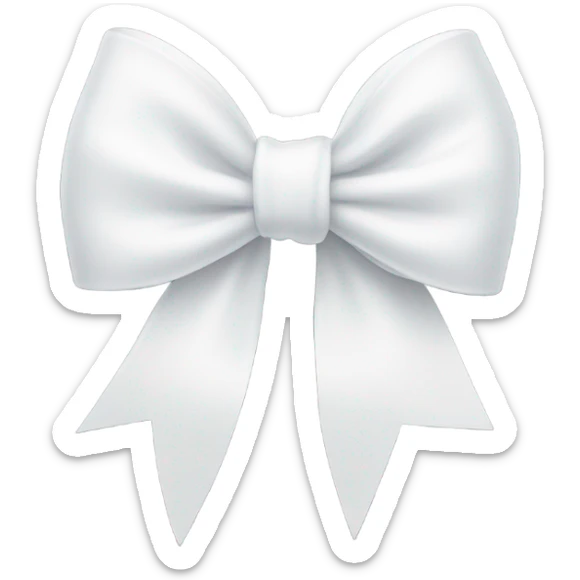 White bow on white bow sticker