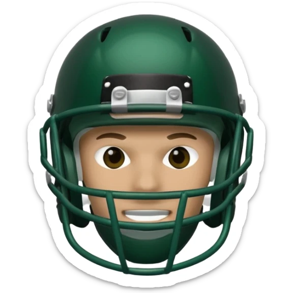 College football player helmet in dark green color  sticker