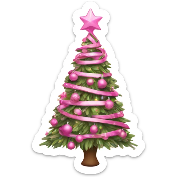 Pink Christmas tree  sticker