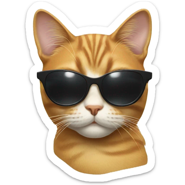 Cat with sunglasses sticker