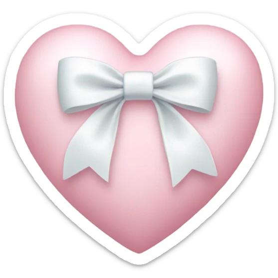 Pastel pink heart with white bow sticker