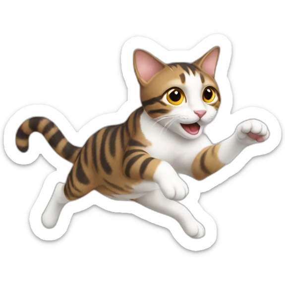 jumping cat sticker