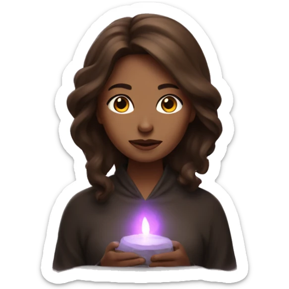Brown hair Woman who is spiritual and make a witch ritual  sticker
