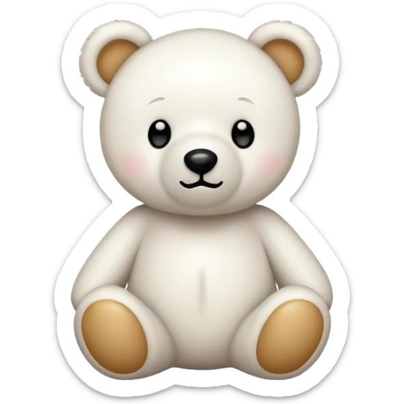 White teddy bear  sticker