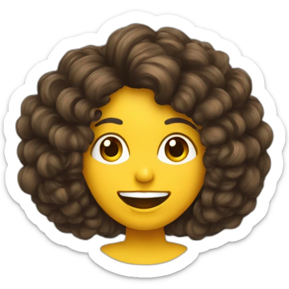 Femme Métisse au cheveux bouclés avec une banana dans sa bouche sticker