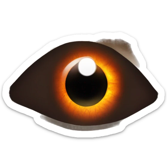 Eye of Sauron with glowing orange iris, set in a dark tower of Mordor sticker