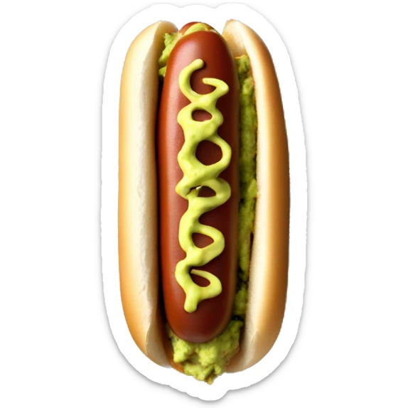 Sonoran mexican hot dog with guacamole sauce over with French fries sticker