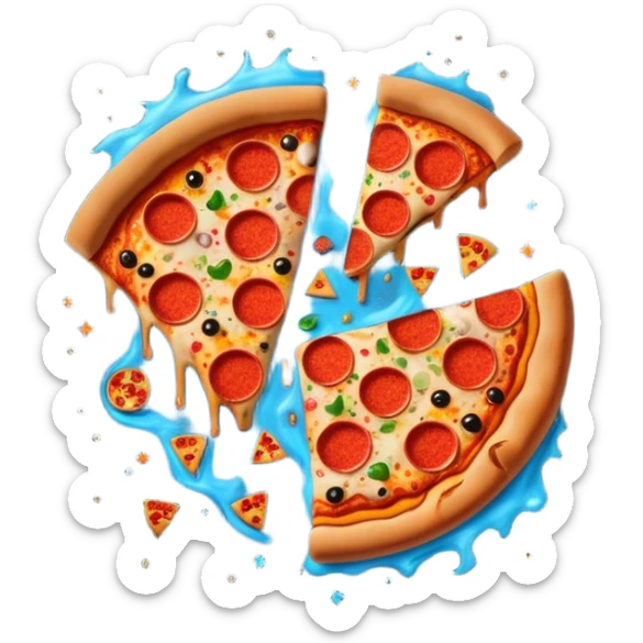 Pizza boy pizza girl, pizza pizza pizza everywhere pizza is lava pizza is water. Pizza is earth pizza is space sticker