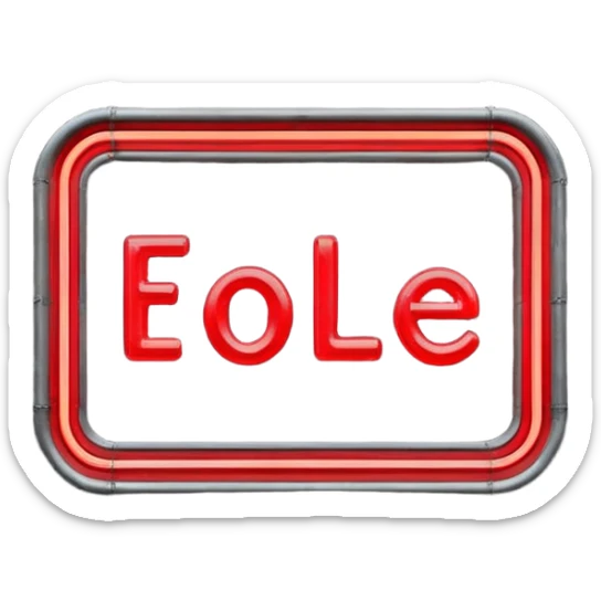 Minimalist emoji-style sticker of a flickering neon sign “HELLWOOD”, cracked letters, some missing, grayscale tubes with only faint glow in faded red

 sticker