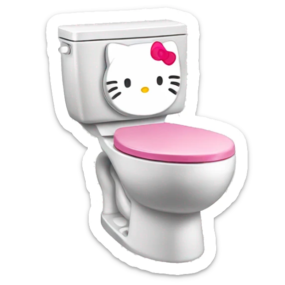 Hello-kitty toilet sticker